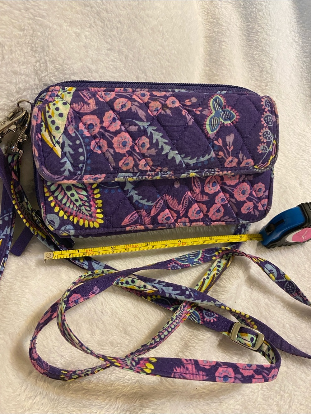 Vera Bradley Purple Floral Quilted Crossbody Bag